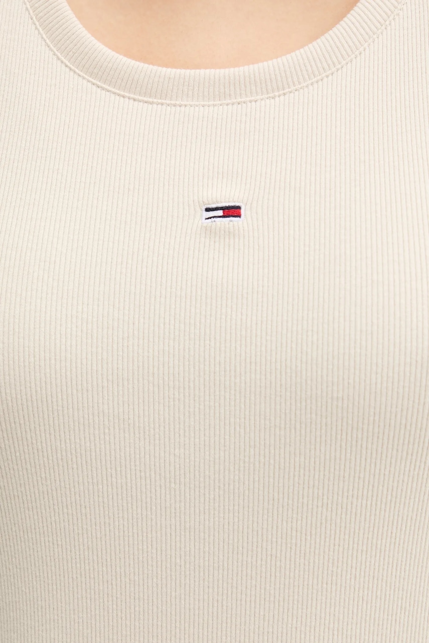 Сукня Tommy Jeans колір бежевий mini облягаюча DW0DW20674