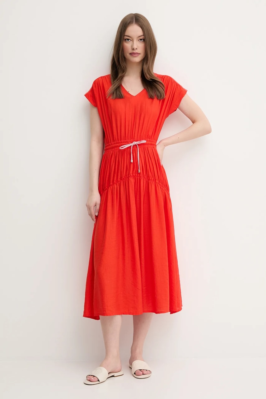 La Petite Francaise rochie RAYAN culoarea portocaliu, midi, evazati, RAYAN
