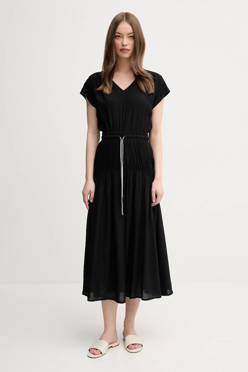 La Petite Française rochie RAYAN culoarea negru, midi, evazată, RAYAN