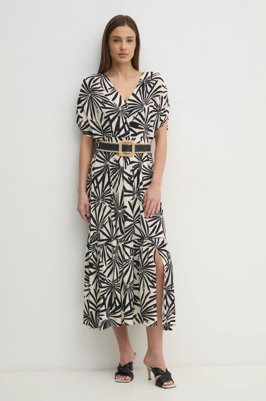 La Petite Française rochie ROMUALD culoarea negru, maxi, evazată, ROMUALD