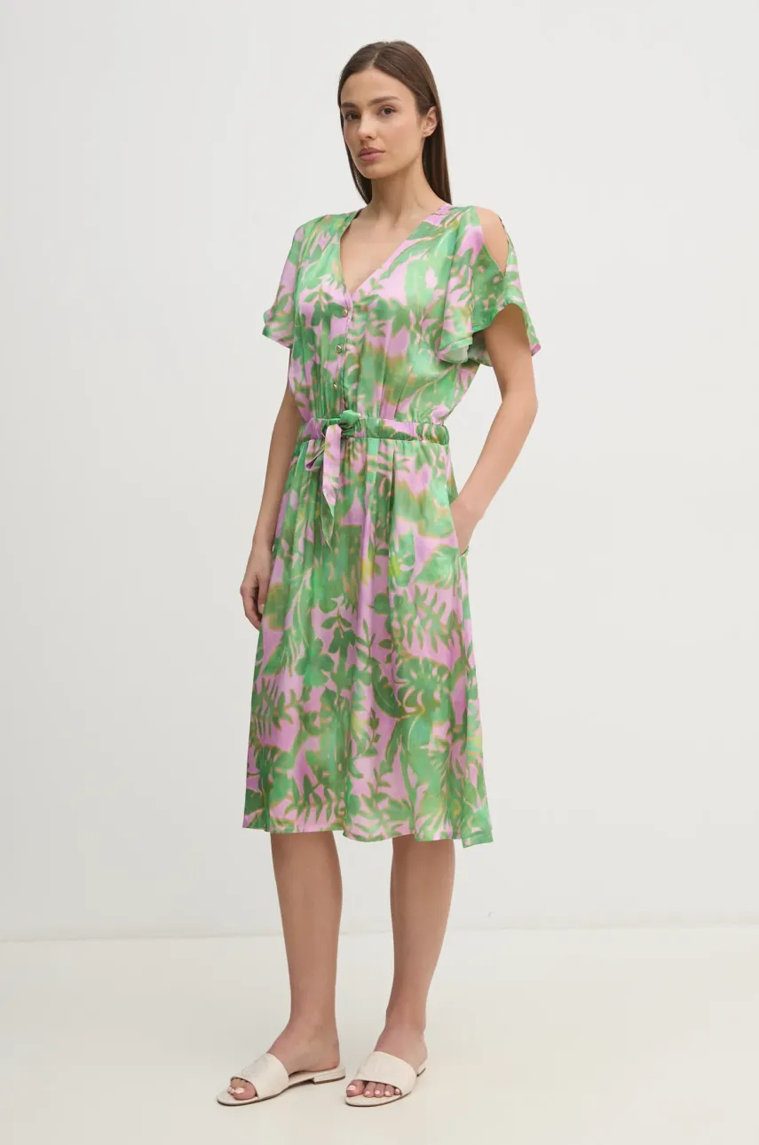 La Petite Française rochie RONNIE culoarea verde, mini, evazată, RONNIE
