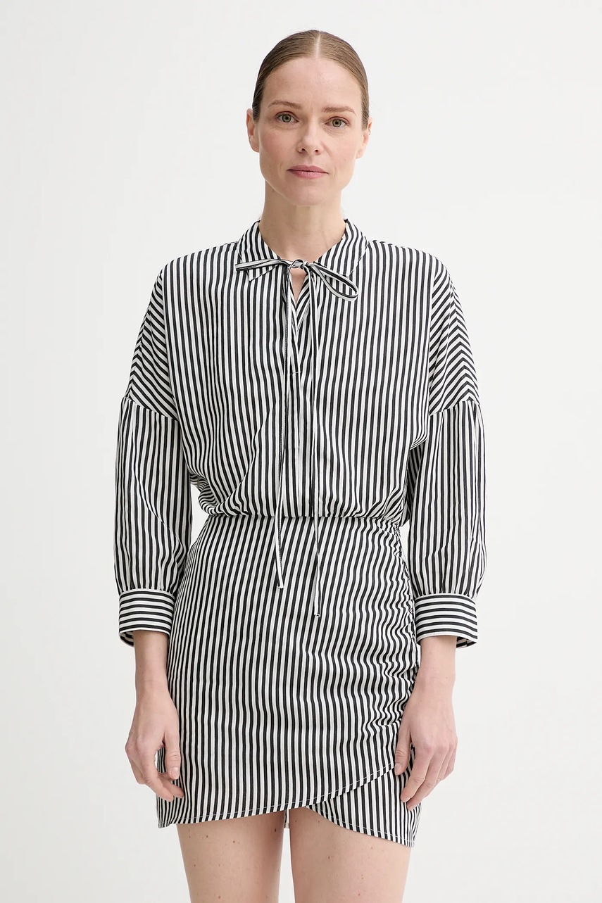 Sessun rochie culoarea negru, mini, dreaptă, 25205024