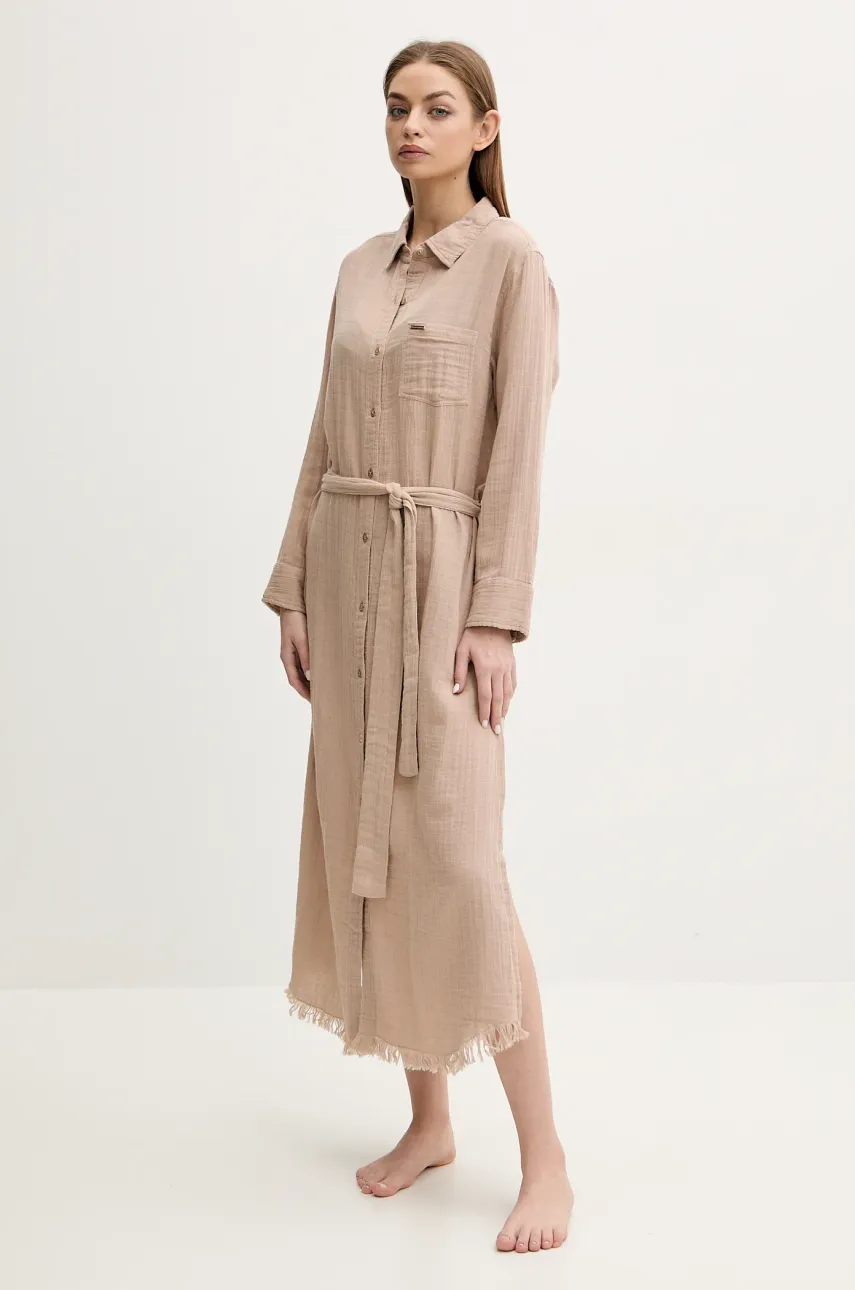 Хлопковое платье Melissa Odabash цвет коричневый maxi расклешённое Margot Хлопковое платье Melissa Odabash цвет коричневый maxi расклешённое Margot