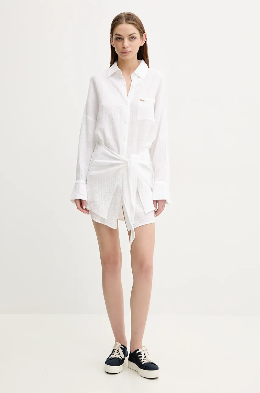 Хлопковое платье Melissa Odabash цвет белый mini oversize Sara Хлопковое платье Melissa Odabash цвет белый mini oversize Sara