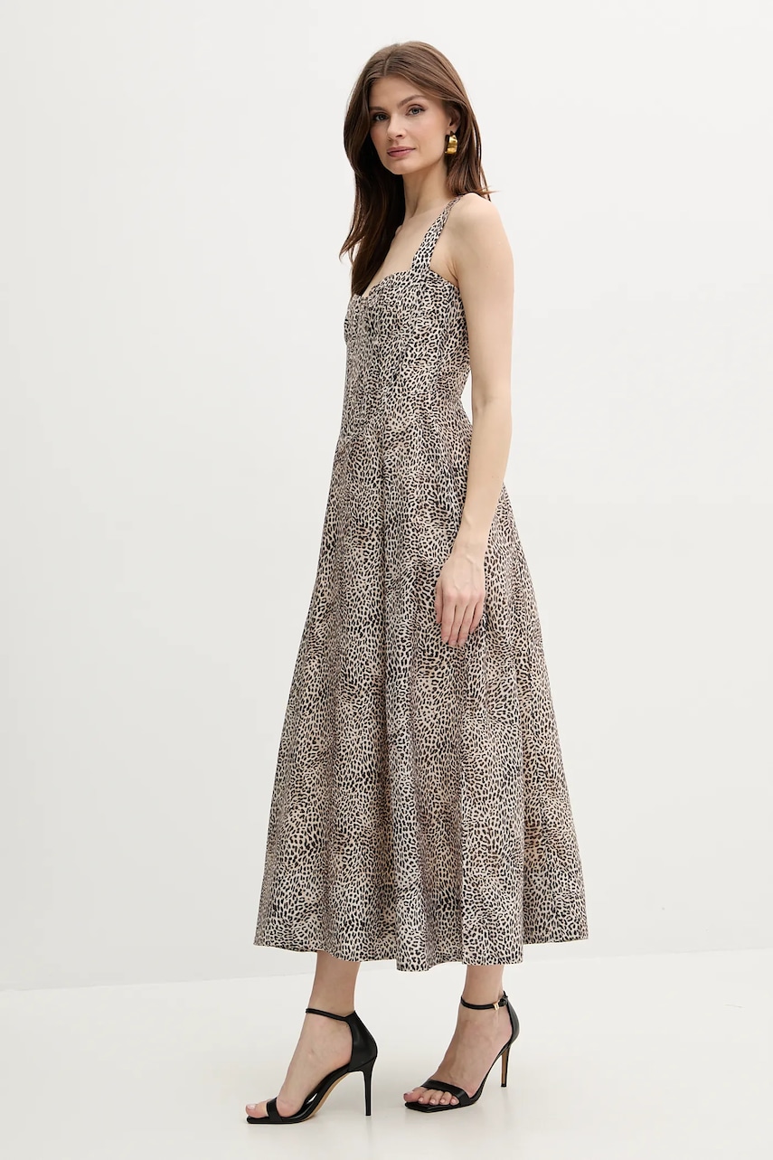 Šaty s příměsí lnu Bardot LILAH