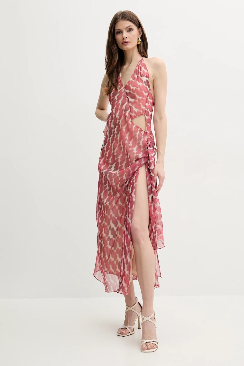 Bardot rochie CYREL culoarea roz, maxi, evazati, 59760DB Bardot rochie CYREL culoarea roz, maxi, evazati, 59760DB