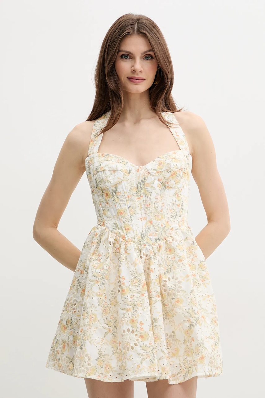 Bardot rochie POLLIE culoarea alb, mini, evazati, 59810DB Bardot rochie POLLIE culoarea alb, mini, evazati, 59810DB