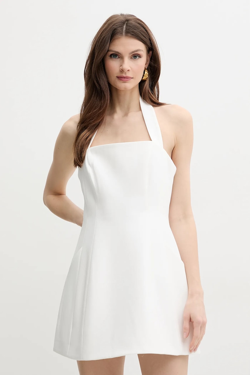 Bardot rochie NEVELLE culoarea alb, mini, evazati, 59857DB Bardot rochie NEVELLE culoarea alb, mini, evazati, 59857DB