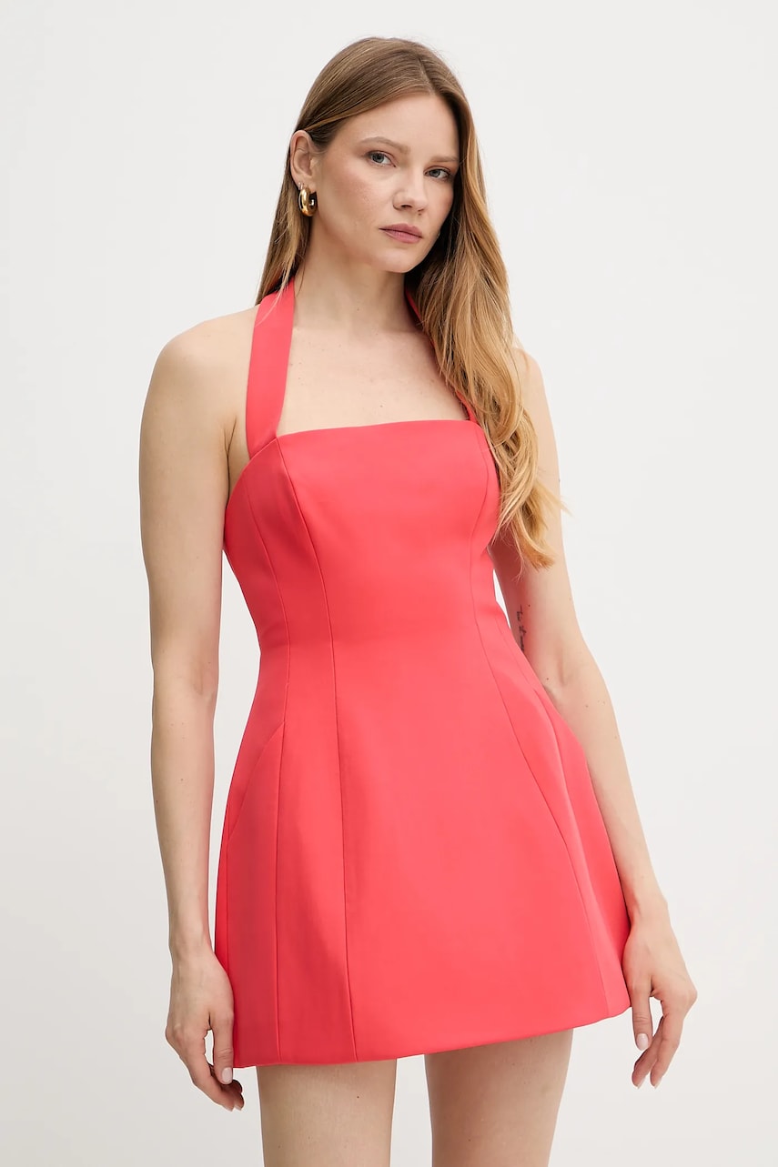 Bardot rochie NEVELLE culoarea portocaliu, mini, evazati, 59857DB Bardot rochie NEVELLE culoarea portocaliu, mini, evazati, 59857DB