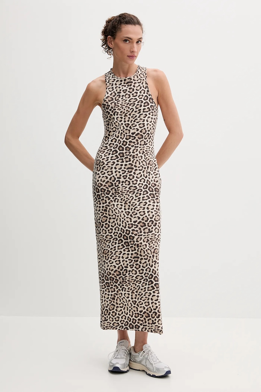 Puma rochie culoarea maro, maxi, mulata, 632339