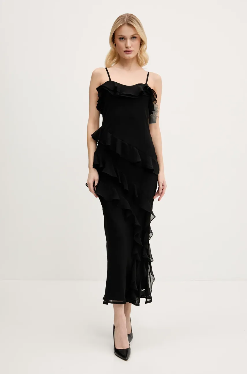 Never Fully Dressed rochie culoarea negru, maxi, mulată, NFDDR1948
