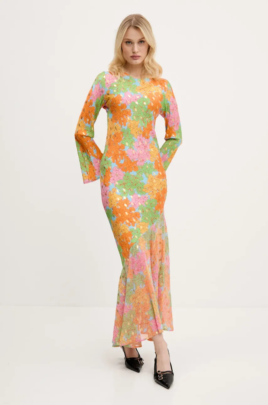 Never Fully Dressed rochie culoarea portocaliu, maxi, dreaptă, NFDDR1856