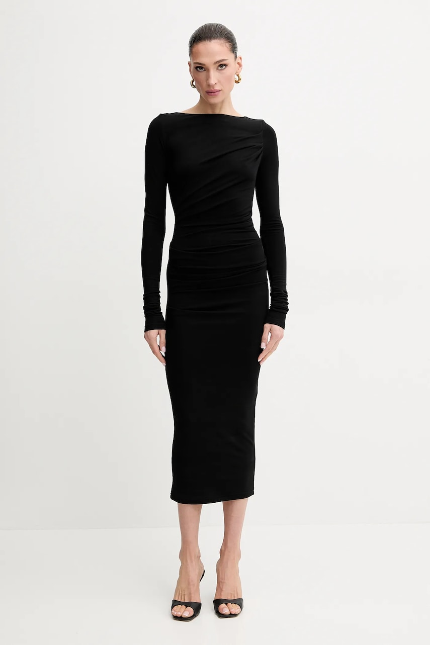 La Mania rochie culoarea negru, maxi, mulata, PRECIOUS La Mania rochie culoarea negru, maxi, mulata, PRECIOUS