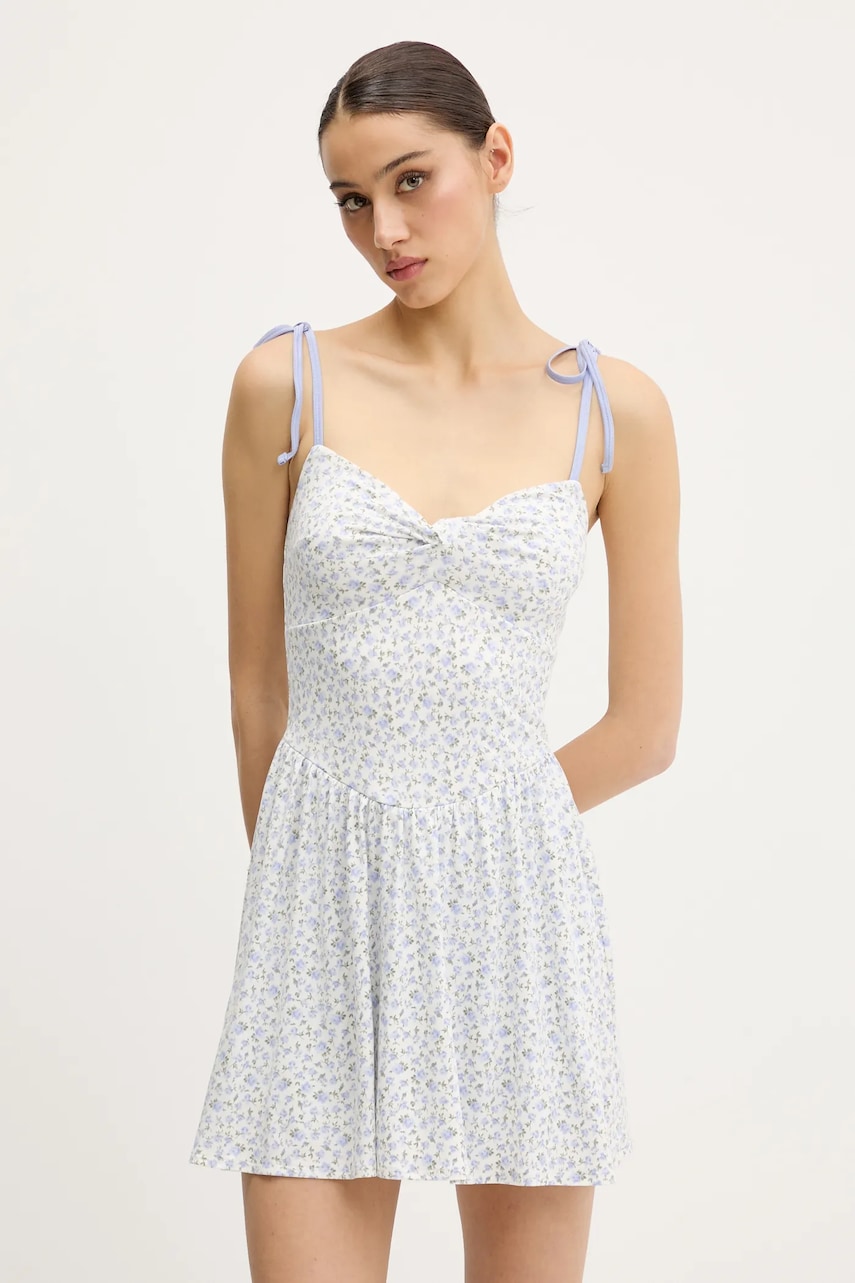 Hollister Co. rochie culoarea alb, mini, evazati, KI359-5010 Hollister Co. rochie culoarea alb, mini, evazati, KI359-5010