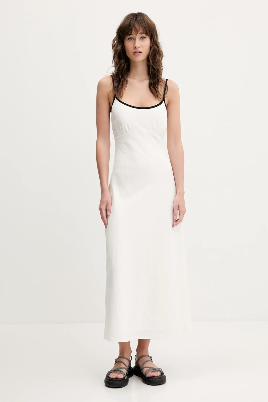 Hollister Co. rochie din in culoarea bej, maxi, dreaptă, KI359-5049