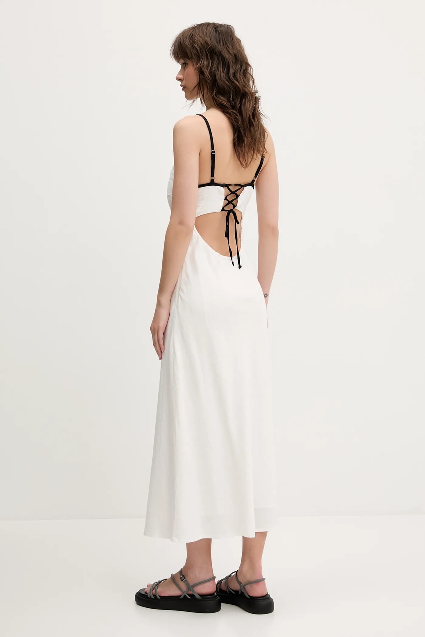 Hollister Co. vászon ruha bézs, maxi, egyenes, KI359-5049 termék 2. képe