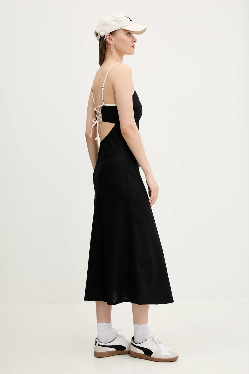 Hollister Co. rochie din in culoarea negru, midi, evazati, KI359-5049 Hollister Co. rochie din in culoarea negru, midi, evazati, KI359-5049