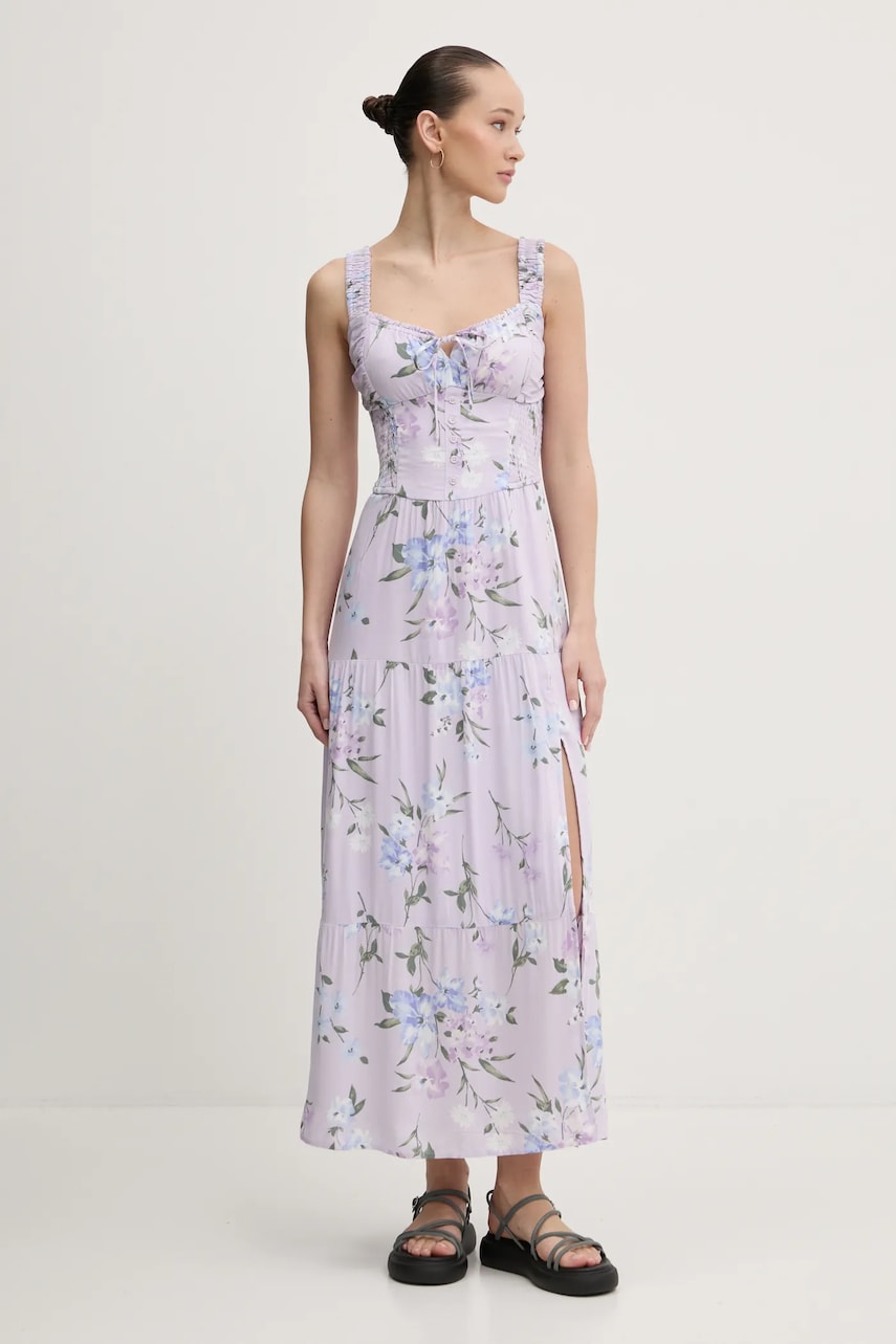 Hollister Co. rochie culoarea violet, maxi, evazati, KI359-5052