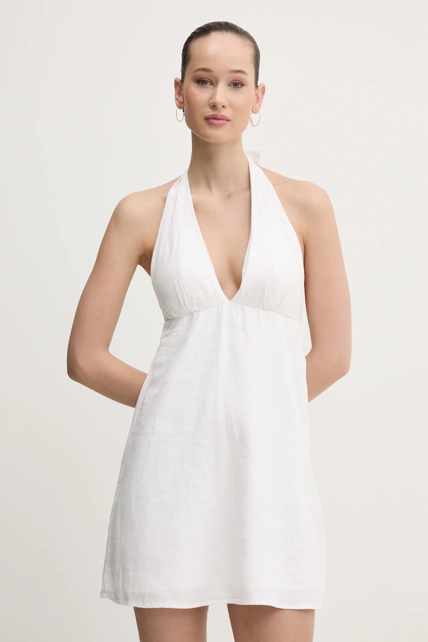 Hollister Co. rochie din in culoarea alb, mini, evazată, KI359-5067