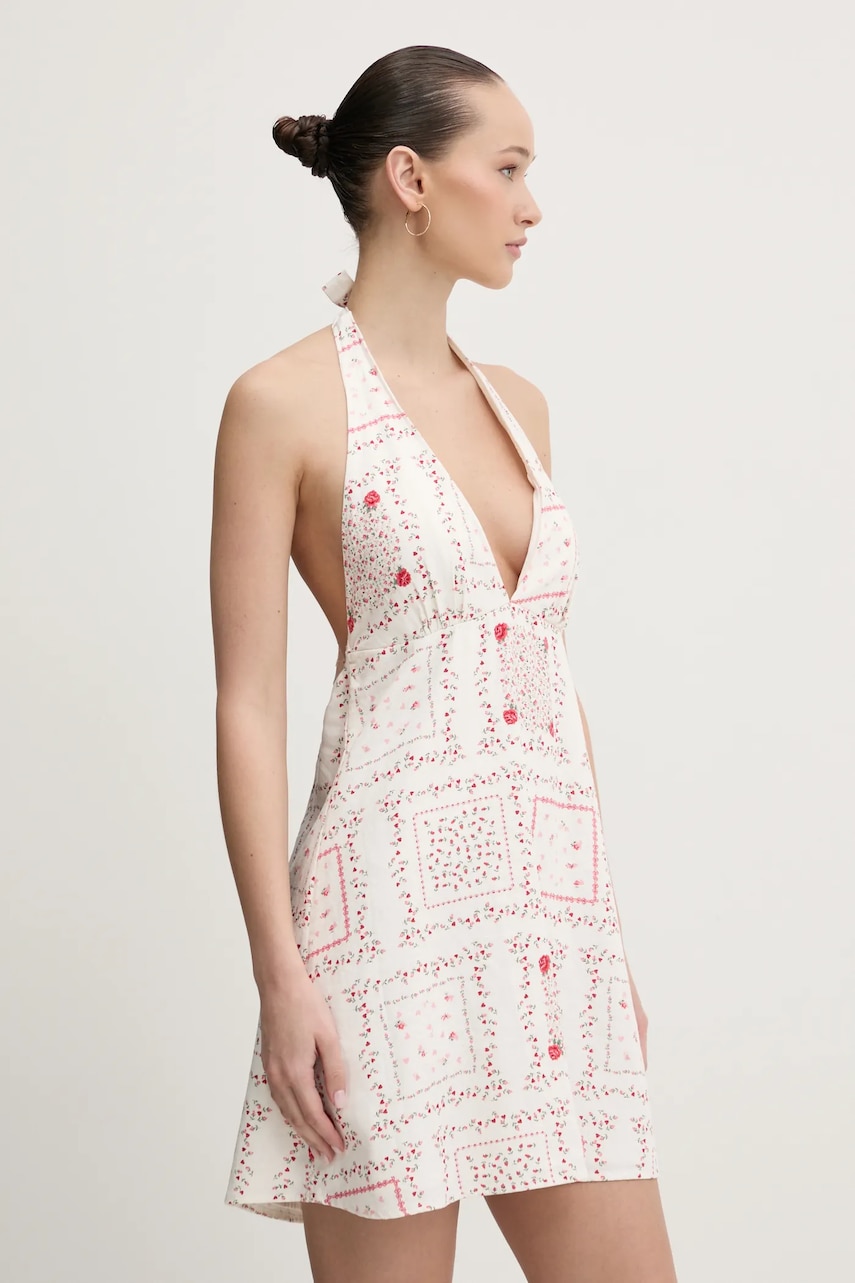Hollister Co. rochie din in culoarea bej, mini, evazati, KI359-5067 Hollister Co. rochie din in culoarea bej, mini, evazati, KI359-5067