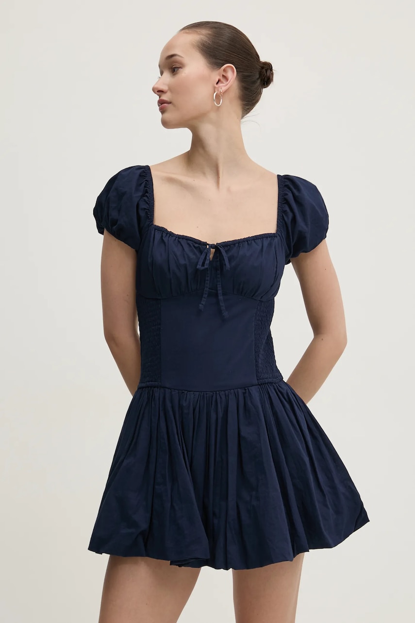 Hollister Co. rochie din bumbac culoarea albastru marin, mini, evazati, KI359-5085 Hollister Co. rochie din bumbac culoarea albastru marin, mini, evazati, KI359-5085