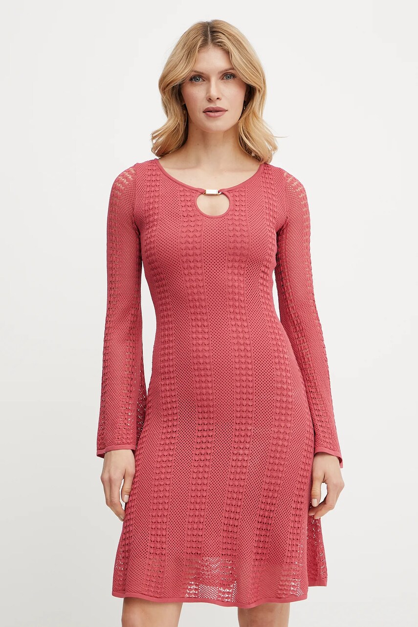 Levně Šaty Marciano Guess EMMA růžová barva, mini, 5GGK46 5869Z
