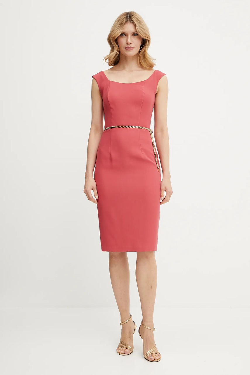 Платье Marciano Guess VITTORIA цвет розовый midi облегающее 5GGK12 7300A