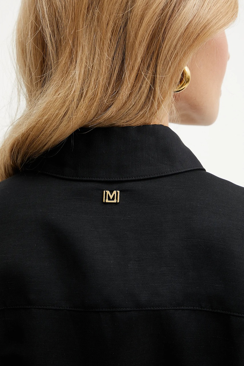 Сукня з домішкою льону Marciano Guess GRETA колір чорний mini розкльошена 5GGK36 7316A