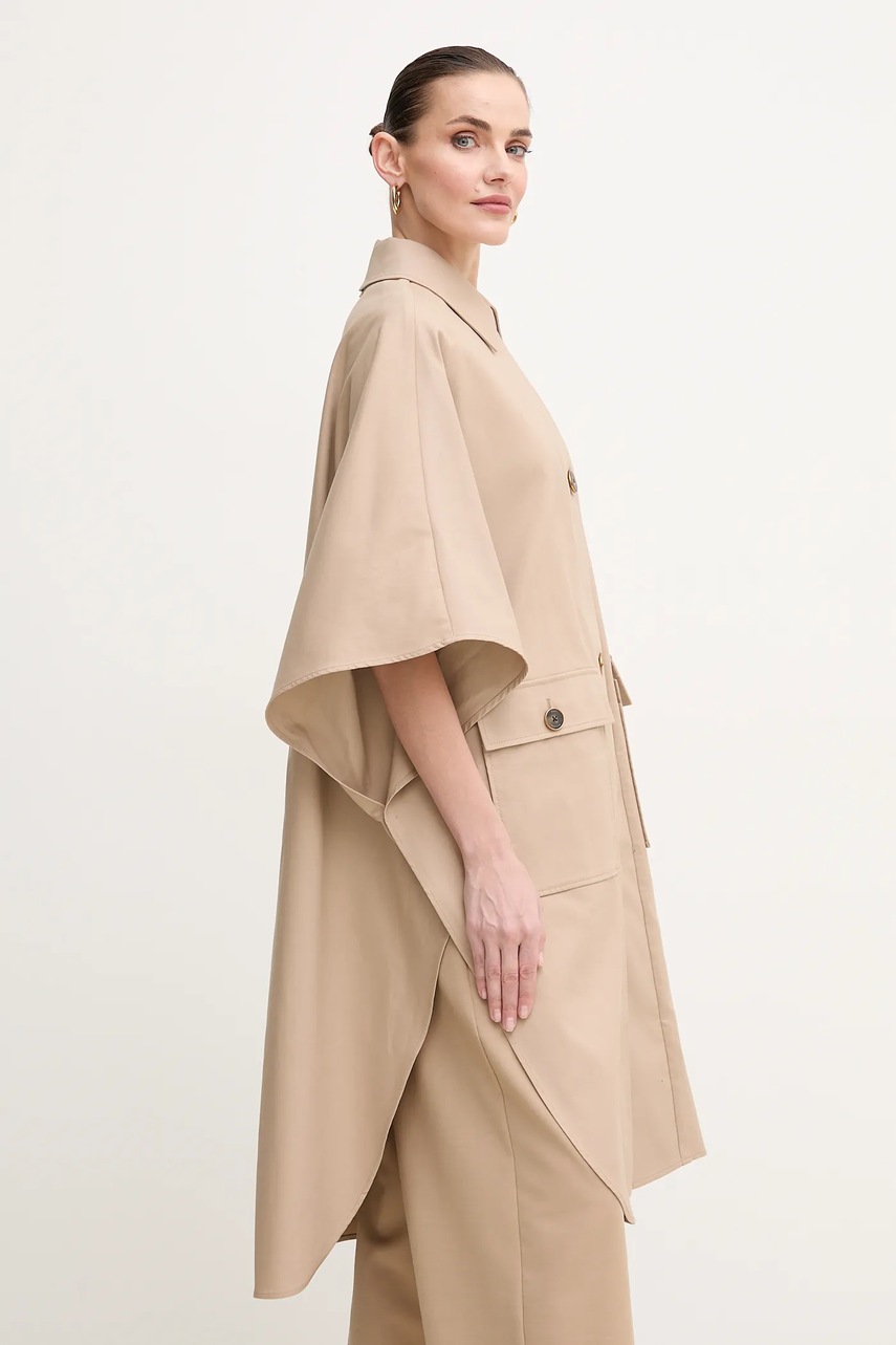 Βαμβακερό παλτό Marciano by Guess CINDY χρώμα: μπεζ, 5GGL02 7293A φωτογραφία