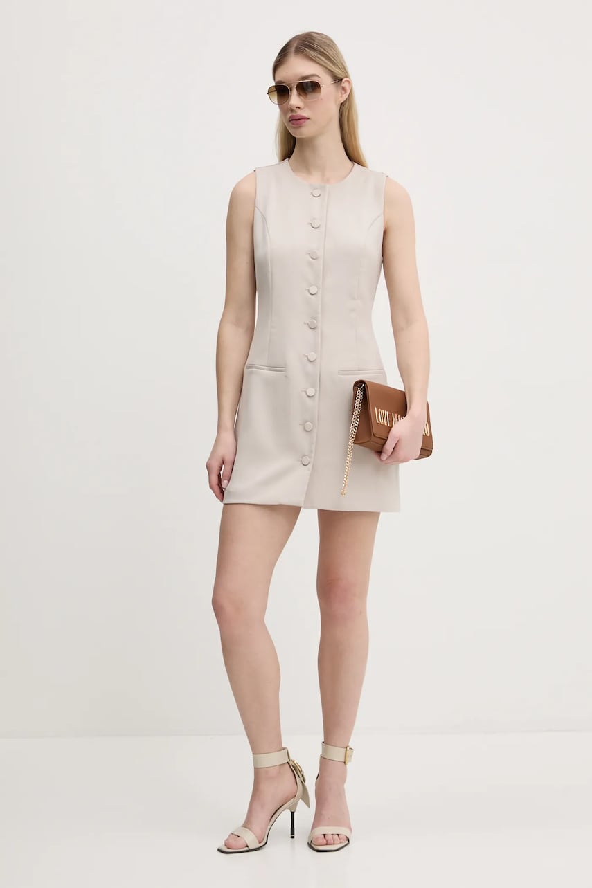 Abercrombie & Fitch rochie culoarea bej, mini, mulata, KI159-5575 Abercrombie & Fitch rochie culoarea bej, mini, mulata, KI159-5575