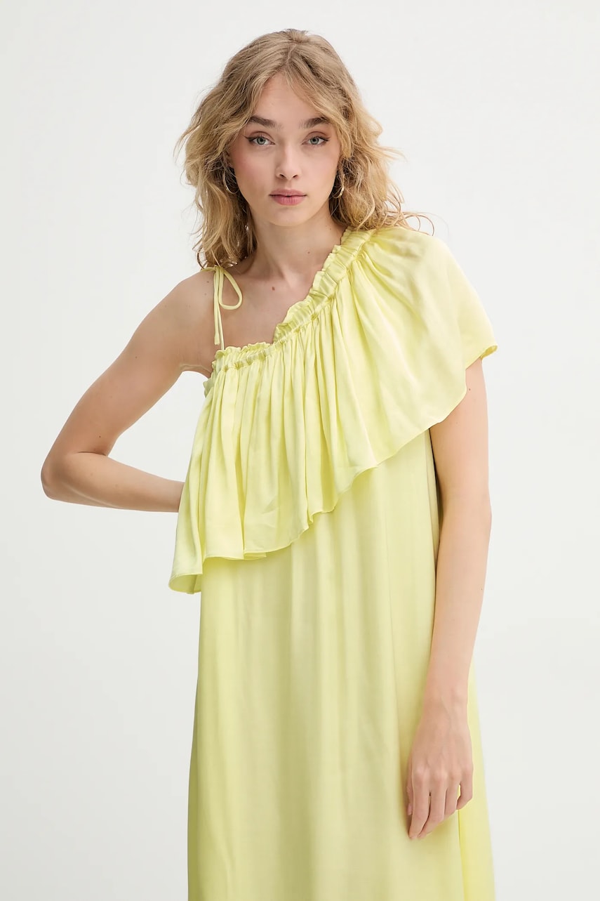 Сукня Bruuns Bazaar колір жовтий midi пряма BBW4407