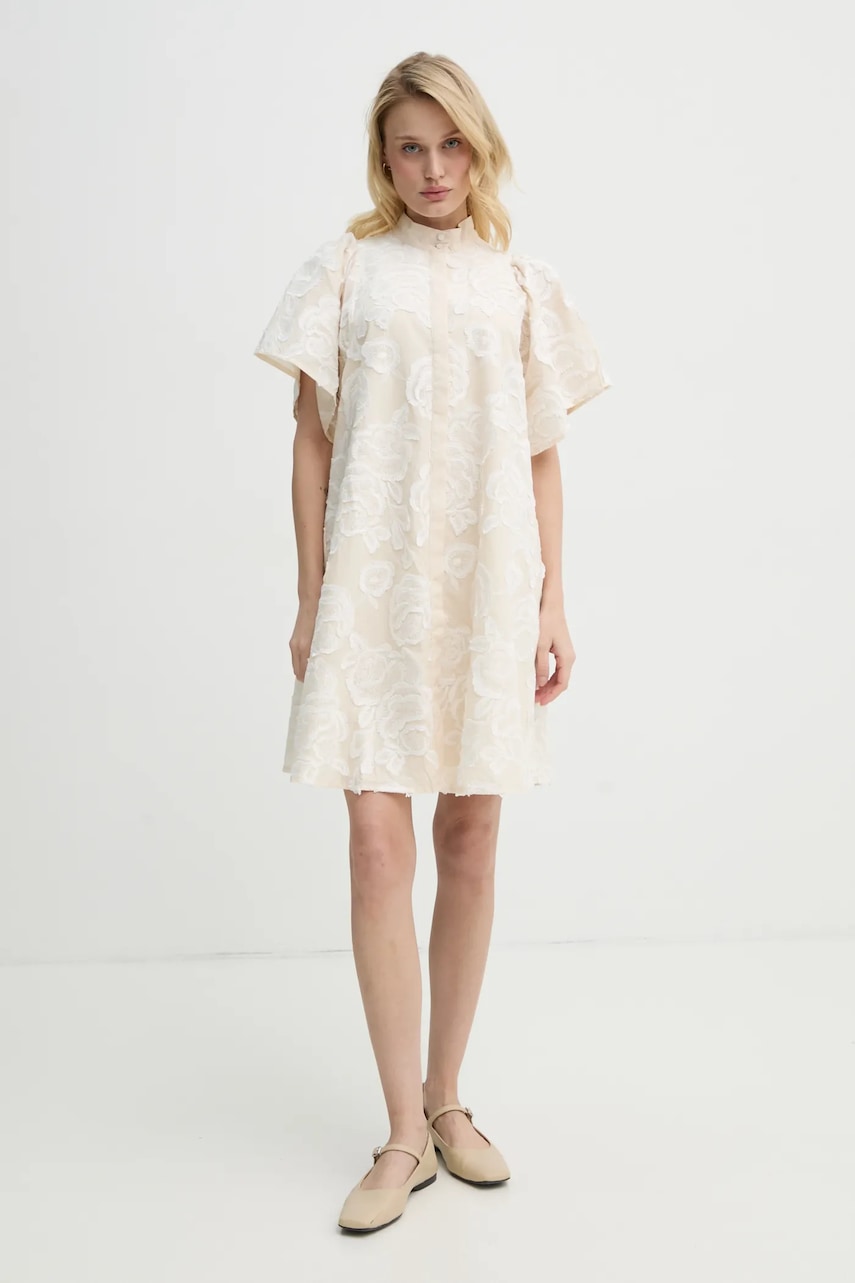 Bruuns Bazaar rochie culoarea bej, mini, evazată, BBW4582