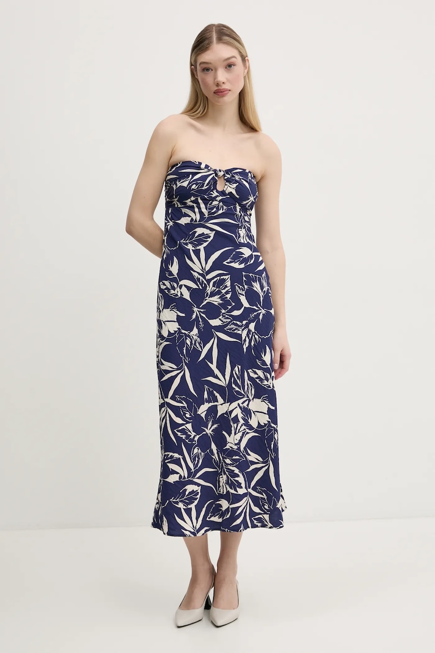 Abercrombie & Fitch rochie culoarea bleumarin, midi, evazată, KI159-5691