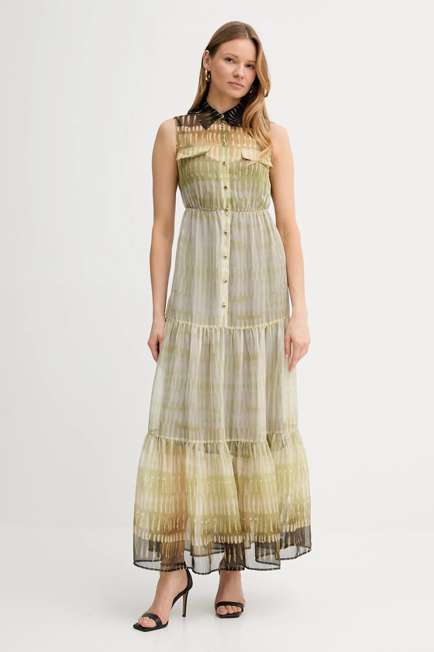 Levně Šaty Liu Jo zelená barva, maxi, WA5031.TS079