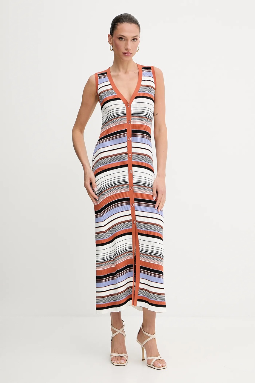 Levně Šaty Liu Jo bílá barva, maxi, přiléhavé, WA5211.MS55N