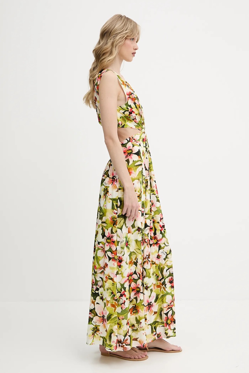 Платье Liu Jo цвет зелёный maxi расклешённое VA5029.T2961