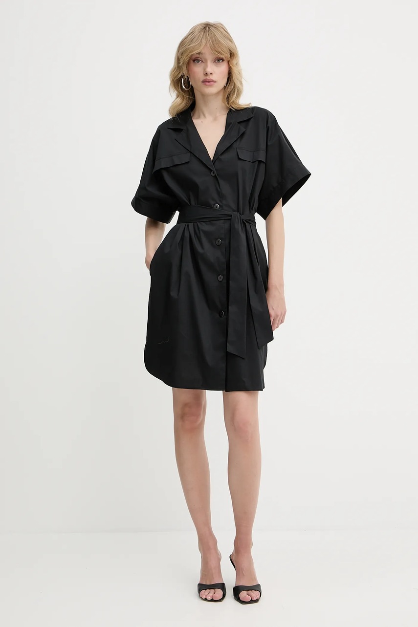 Платье Liu Jo цвет чёрный mini расклешённое VA5074.TS330