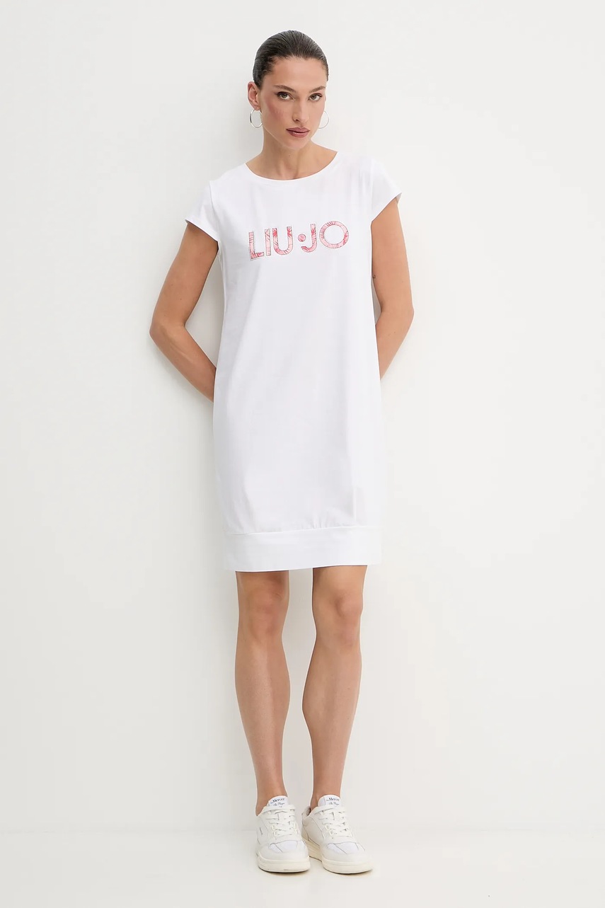 Платье Liu Jo цвет белый mini прямое VA5194.JS003