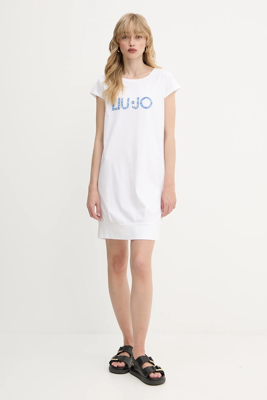 Платье Liu Jo цвет белый mini прямое VA5194.JS003
