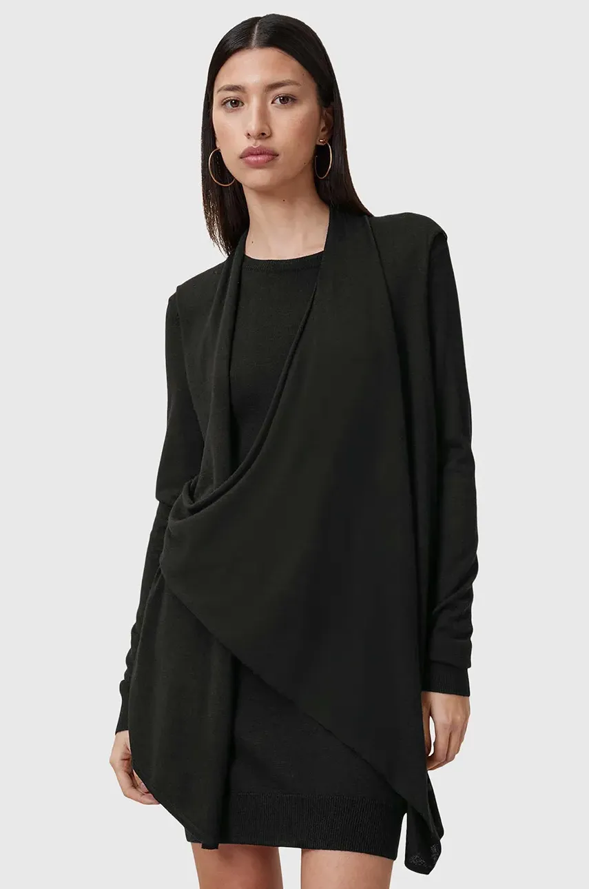 AllSaints rochie din lana DRINA culoarea negru, mini, drept, W071DC