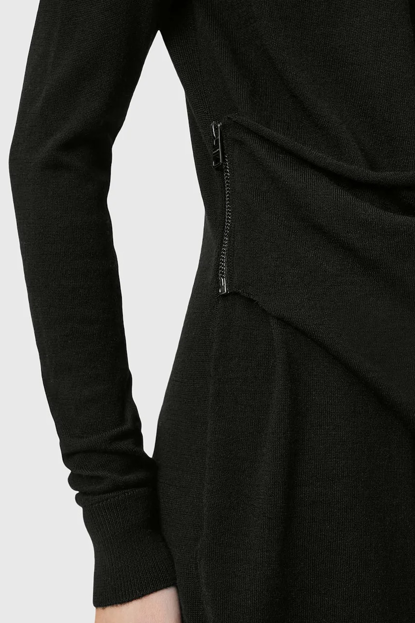 Вовняна сукня AllSaints DRINA колір чорний mini пряма W071DC