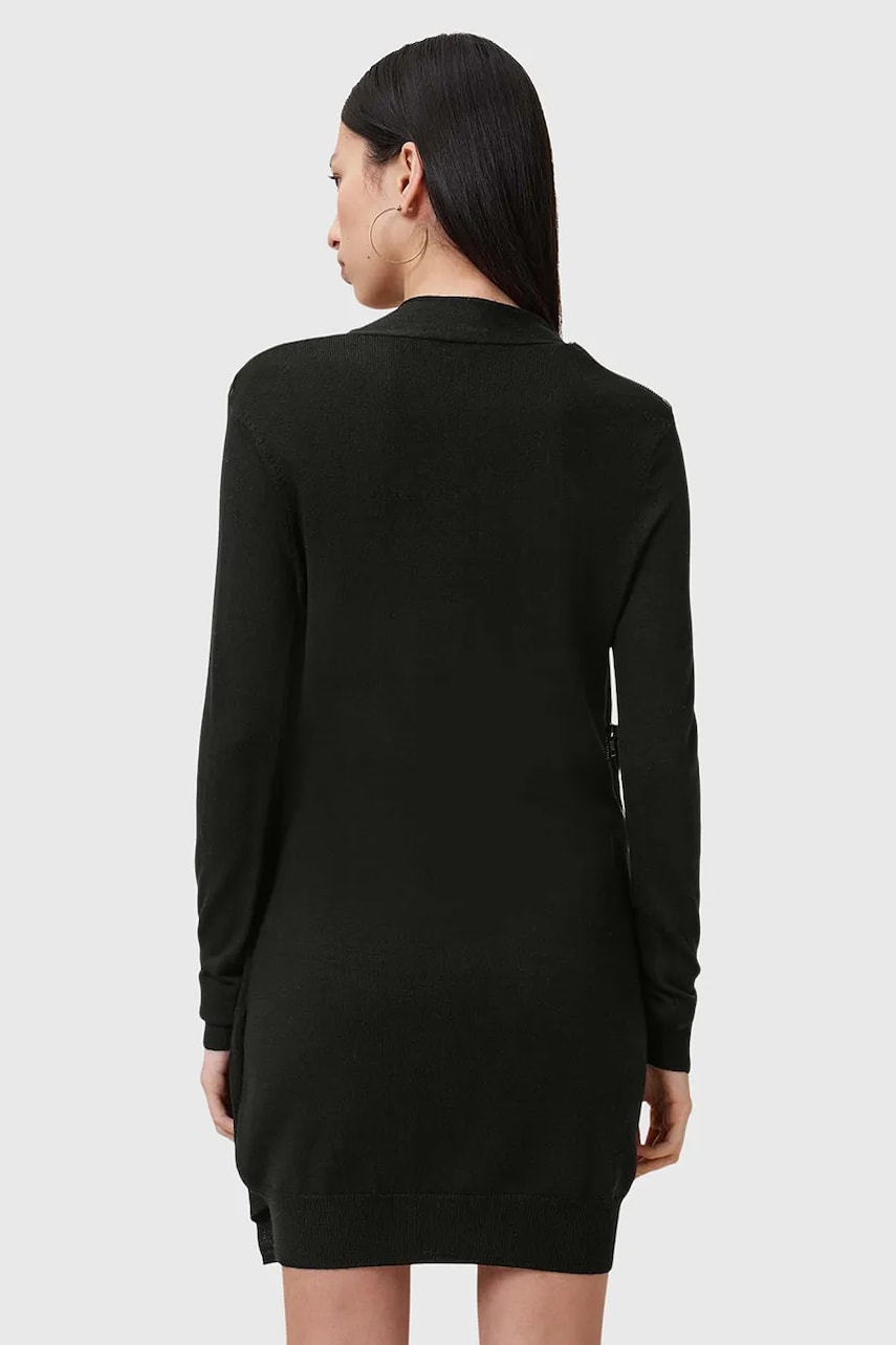 Вовняна сукня AllSaints DRINA колір чорний mini пряма W071DC