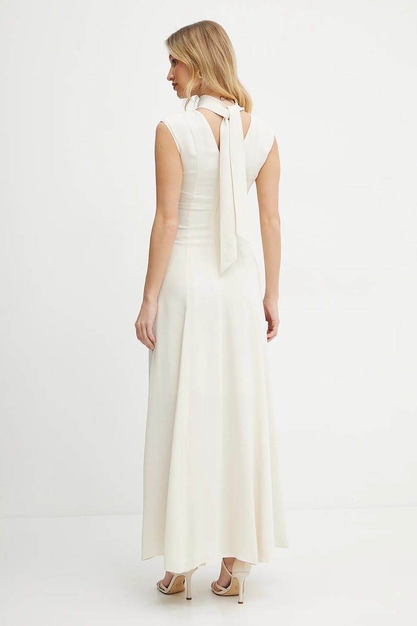 Сукня Karl Lagerfeld колір бежевий maxi розкльошена A2W13011