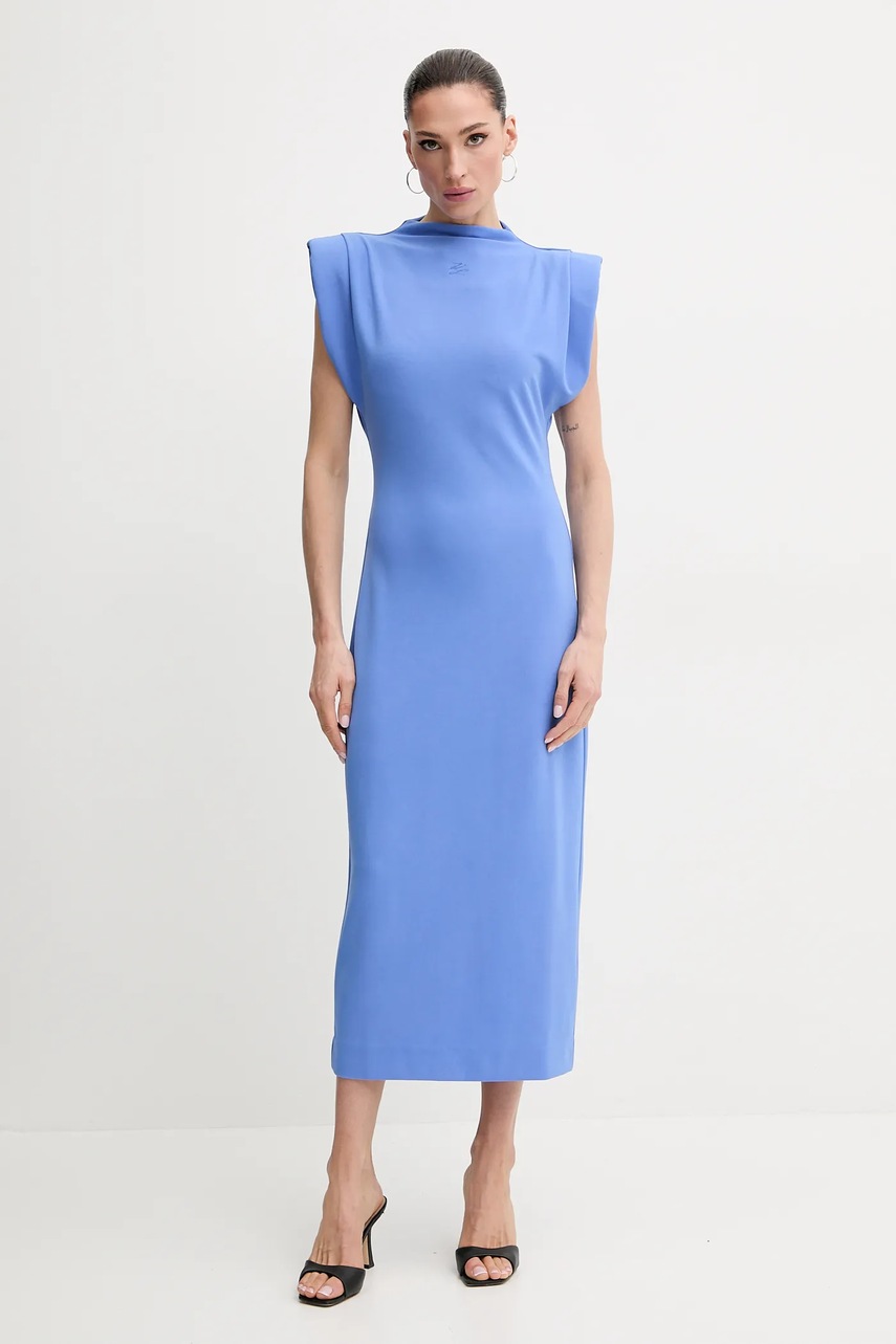 Φόρεμα Karl Lagerfeld χρώμα: μοβ, A2W13059