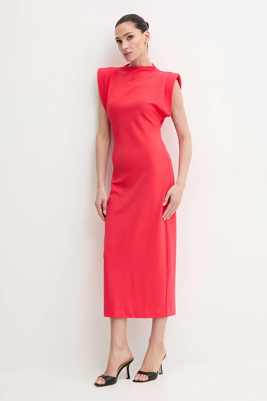 Сукня Karl Lagerfeld колір червоний midi пряма A2W13059