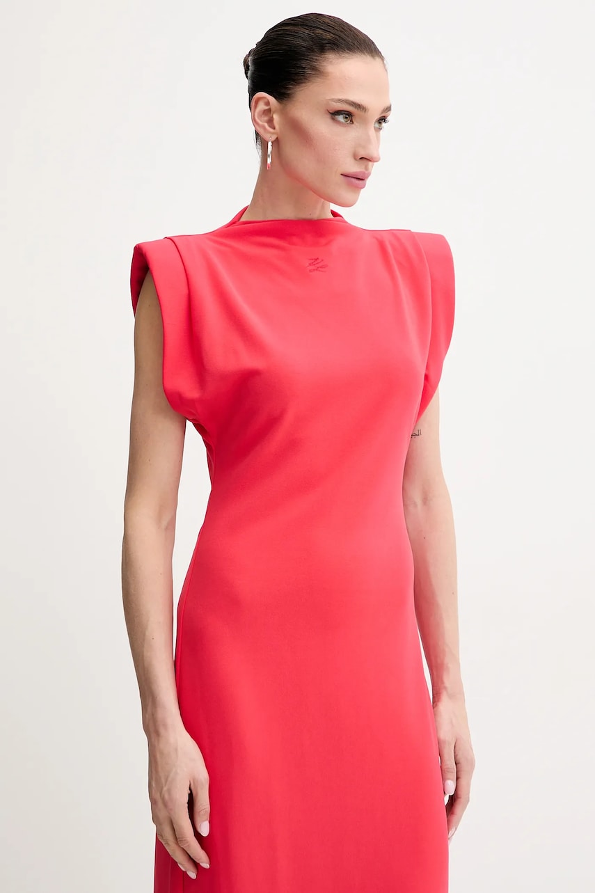 Сукня Karl Lagerfeld колір червоний midi пряма A2W13059