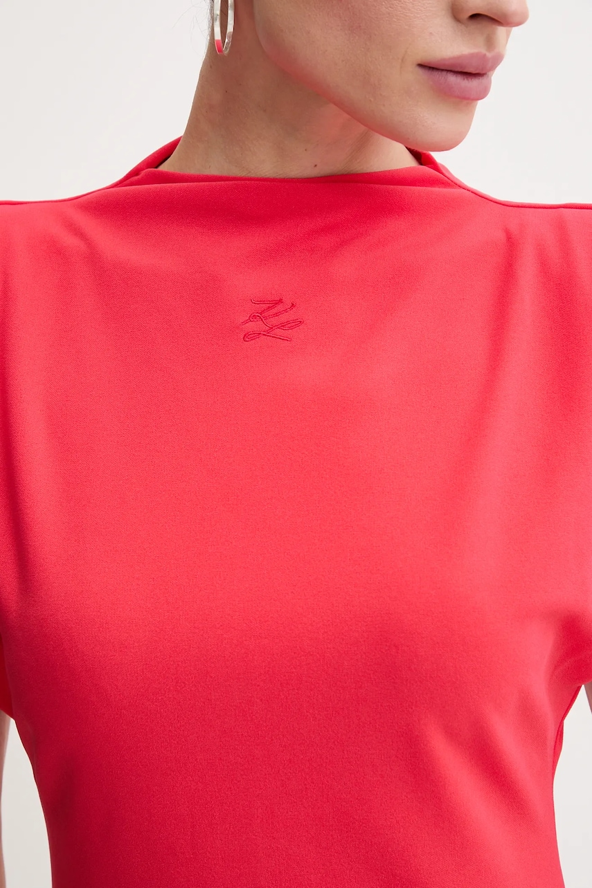 Сукня Karl Lagerfeld колір червоний midi пряма A2W13059