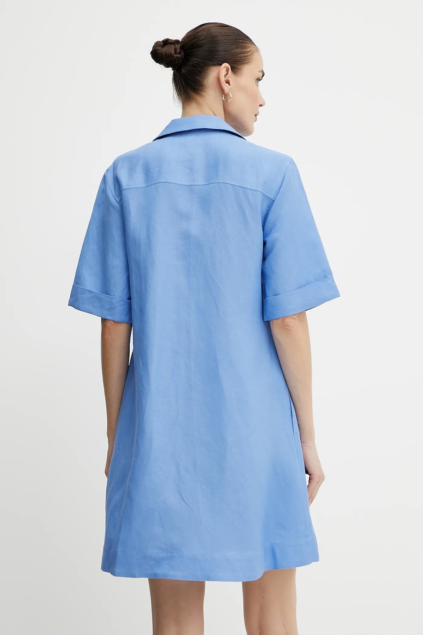 Льняна сукня Karl Lagerfeld колір фіолетовий mini oversize A2W13060