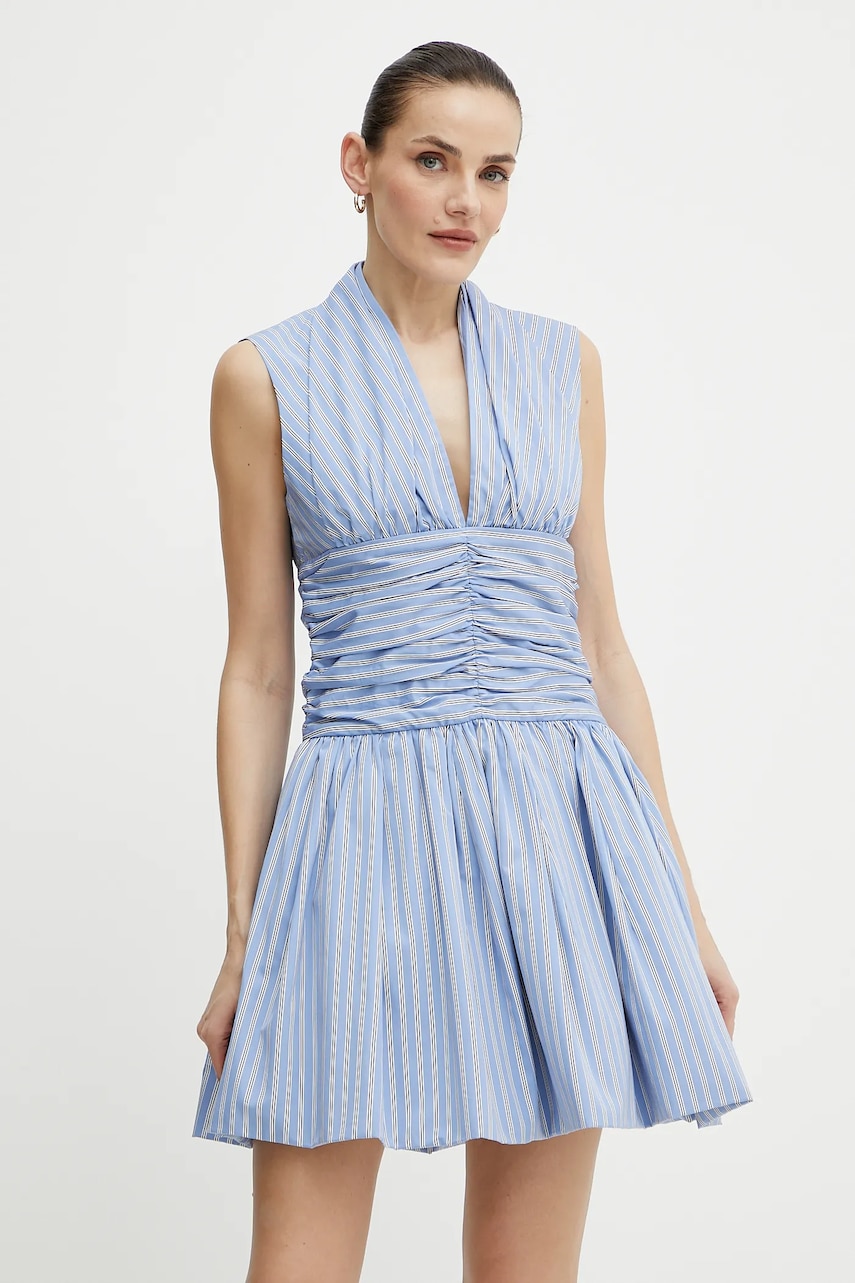 Patou rochie din bumbac mini, evazată, DR1760190