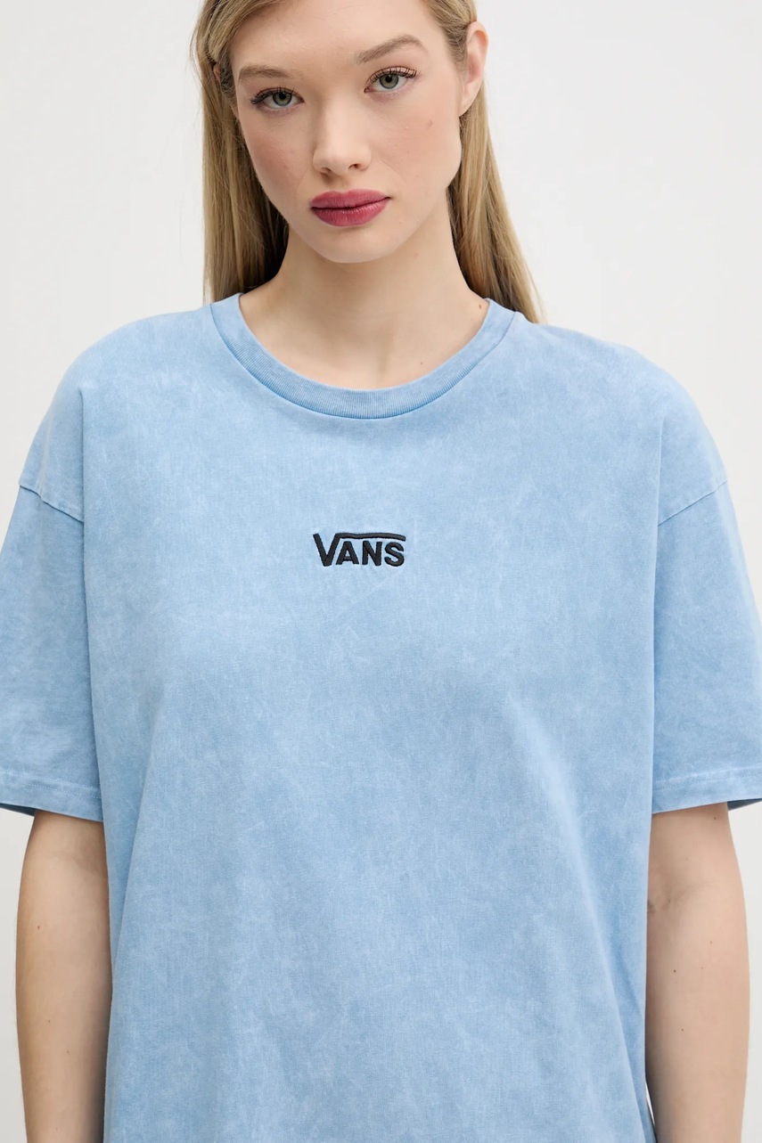 Βαμβακερό φόρεμα Vans χρώμα: μπλε, VN00046QE2W1 φωτογραφία